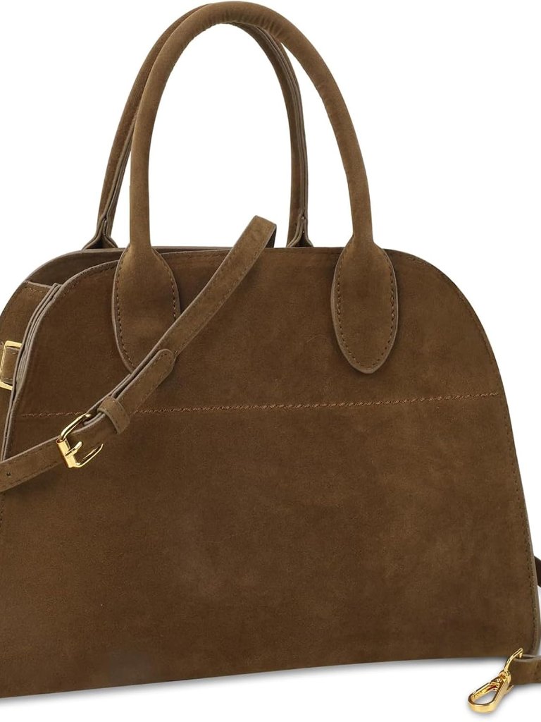 Large Suede Tote Bag For Women,Suede Retro Shoulder Bag,Crossbody Bag Faux Leath